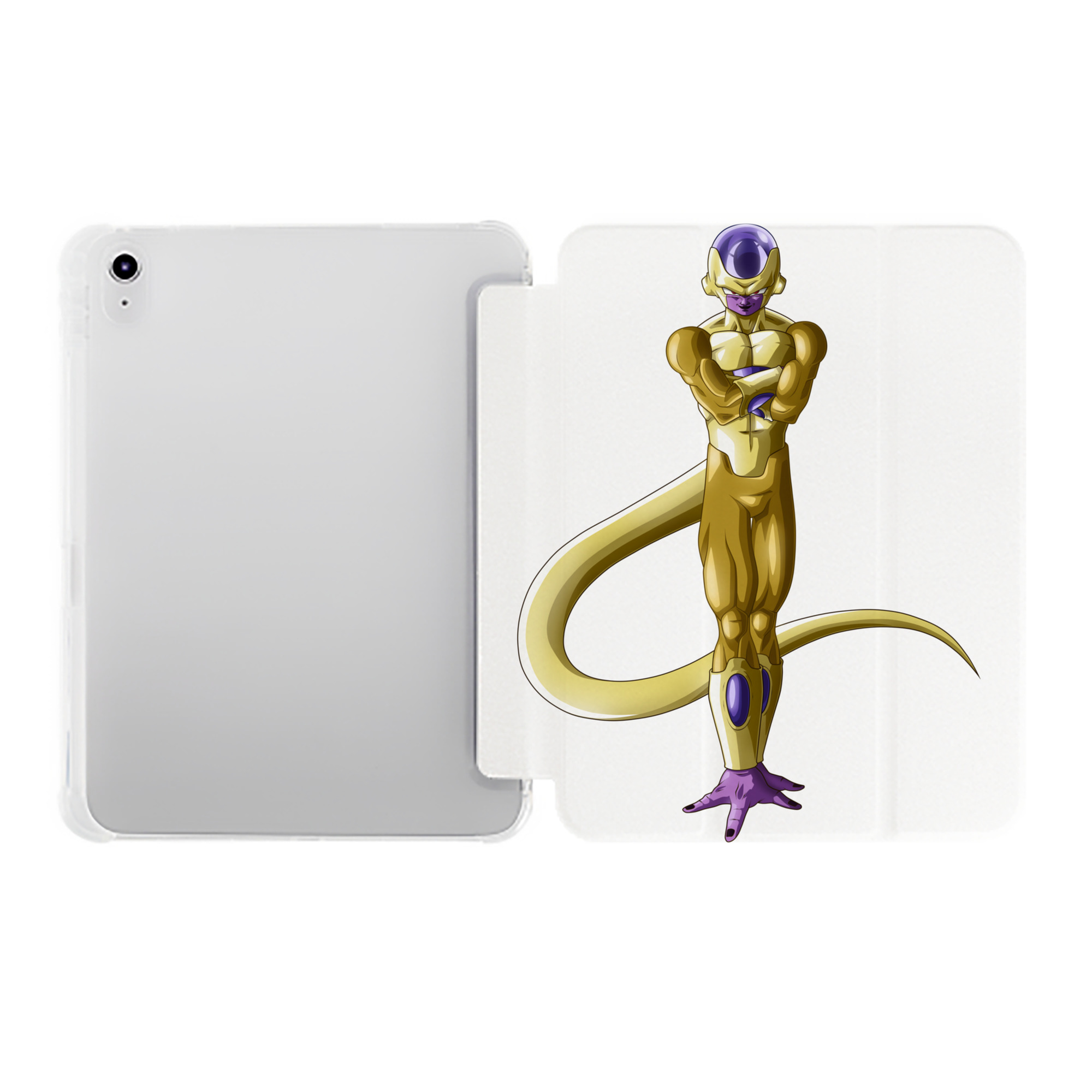 （画像用） ドラゴンボール フリーザ DRAGON BALL Frieza IPad ケース ペン収納付き 三つ折りスタンド PUレザー×シリコン 対応機種9.5/10.5/10.9インチ
